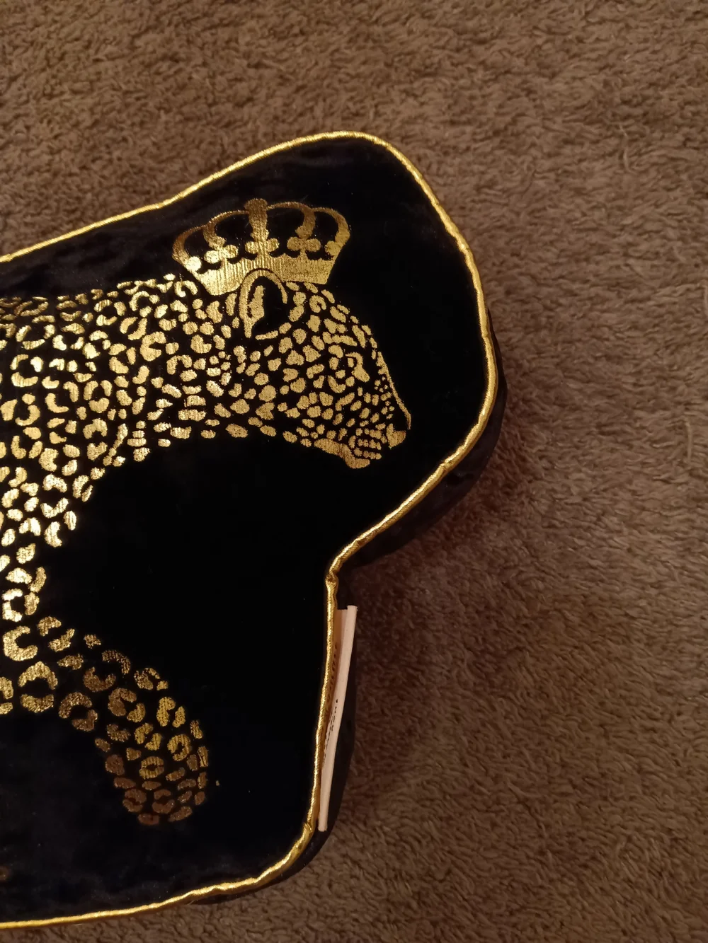 Juicy Couture Home Black Velvet Leopard Poodle Pillow 🐆✨ Y2K